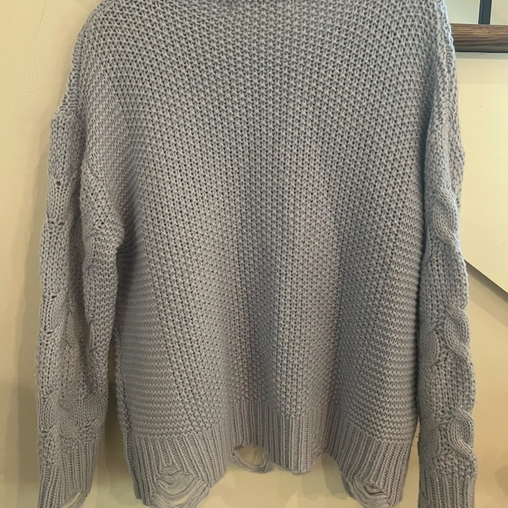 Distressed Cable Sweater - Picture 2 of 3